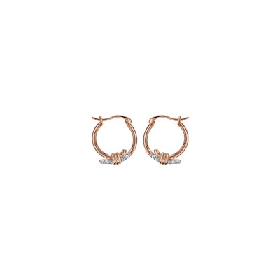Boucles d'oreilles plaqué or rose Boucles d'oreilles créoles avec oxydes blancs sertis