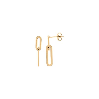 Boucles d'oreilles tige plaqué or 2 éléments rectangulaires