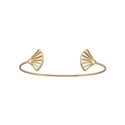 Bracelet jonc plaqué or éventail 55x45mm
