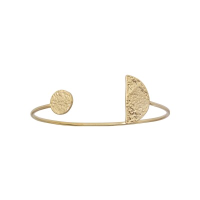 Bracelet plaqué or jonc finition antique 55x45mm