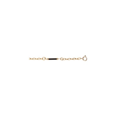 Bracelet plaqué or tubes noirs 18cm