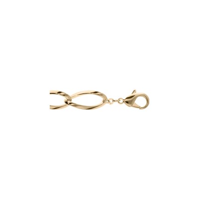 Bracelet plaqué or mailles ovales 19+2m