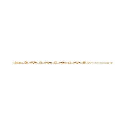 Bracelet plaqué or plaquette ovale 16+4cm