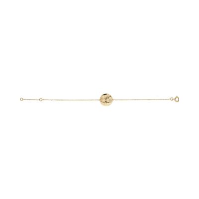 Bracelet plaqué or pastille froissée 16+3cm