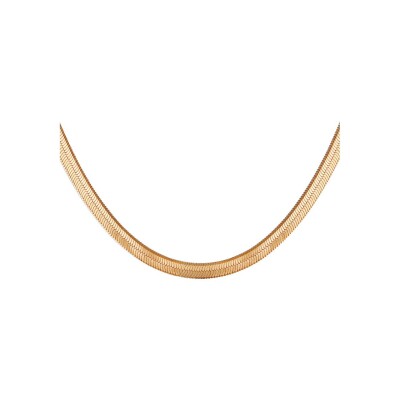 Collier plaqué or maille miroir 4mm 40cm