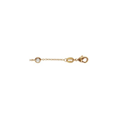 Bracelet plaqué or 5 oxydes blancs serties clos 16,5+1+1cm