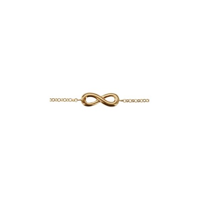 Bracelet plaqué or forme huit (infini) lissee 16+ 2cm