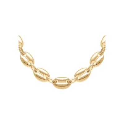 Chaîne plaqué or grain de café 7mm massive 55cm