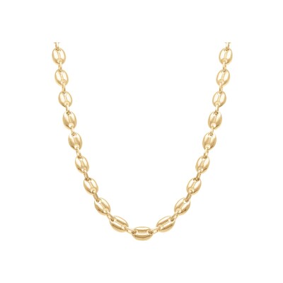 Chaîne plaqué or grain de café 7mm massive 55cm