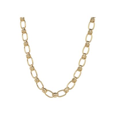 Collier plaqué or mailles ovales 41+6cm
