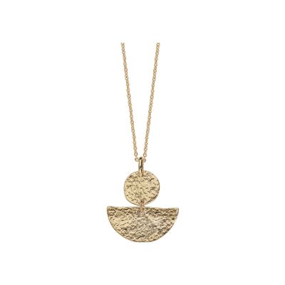 Collier plaqué or pendentif finition antique 40+4cm