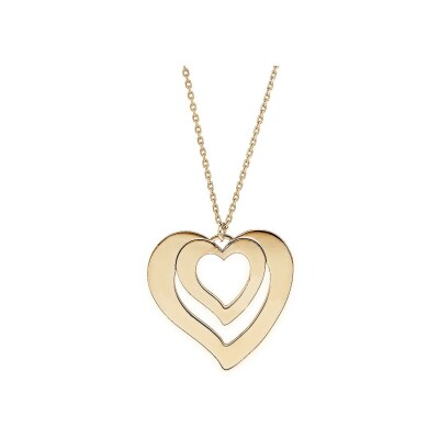 Collier plaqué or jaune coeur à graver 1, 2, 3 ou 4 prénoms 40+5cm