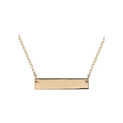 Collier plaqué or horizontal à graver 39+5cm