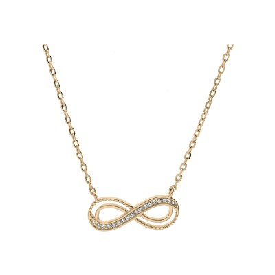 Collier plaqué or infini oxydes blancs sertis 40+3cm