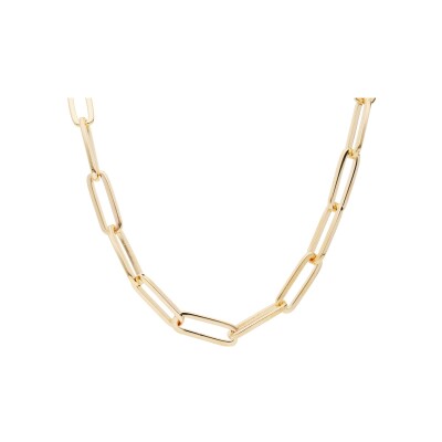 Collier plaqué or maille rectangulaire 40+5cm