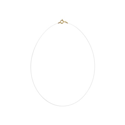 Collier fil nylon fermoir plaqué or 39cm