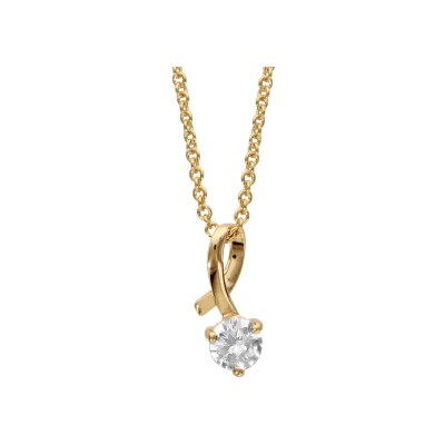 Collier plaqué or oxyde serti blanc 40+4cm