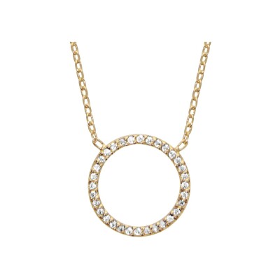 Collier plaqué or cercle oxydes de zirconium 36+5cm