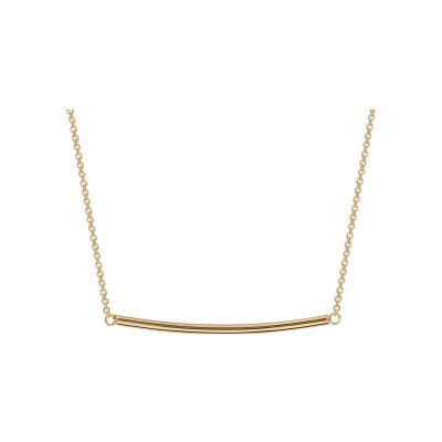 Collier plaqué or bâton lisse incurve 40+4cm