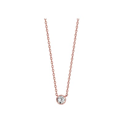 Collier plaqué or rose oxyde 5mm serti clos 38+4cm