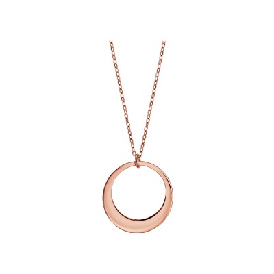 Collier femme plaqué or rose pendentif 1 cercle à graver 40+5cm