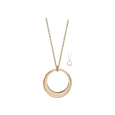 Collier femme plaqué or jaune pendentif 1 cercle à graver 40+5cm