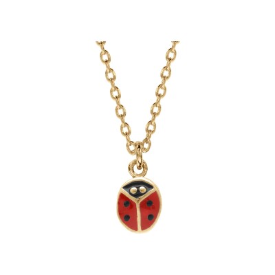 Collier plaqué or coccinelle 36+2cm
