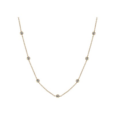Collier plaqué or oxydes blancs sertis 42+5cm