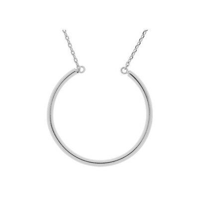 Collier argent massif rhodié cercle charms 40+5cm