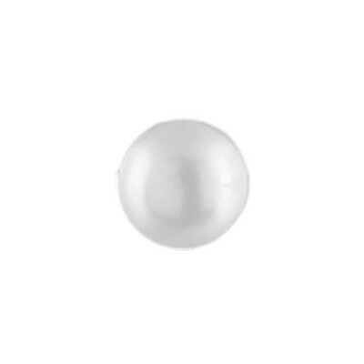 Mono-boucle d'oreille tige argent rhodié perle de culture d'eau douce bouton blanc 4,5mm