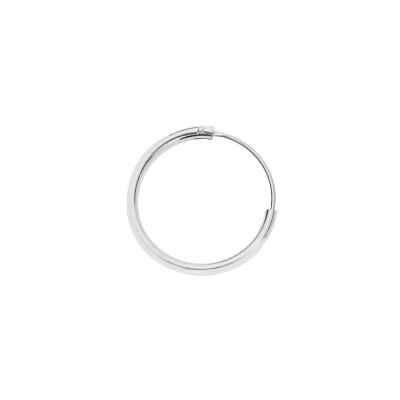 Boucles d'oreilles créole à l'unité argent rhodié tube 1.5mm diam 16mm