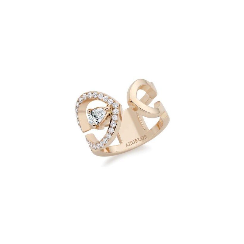 Tinmel ring, pink gold and diamonds