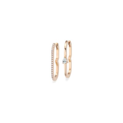 Tinmel earrings, rose gold and diamonds