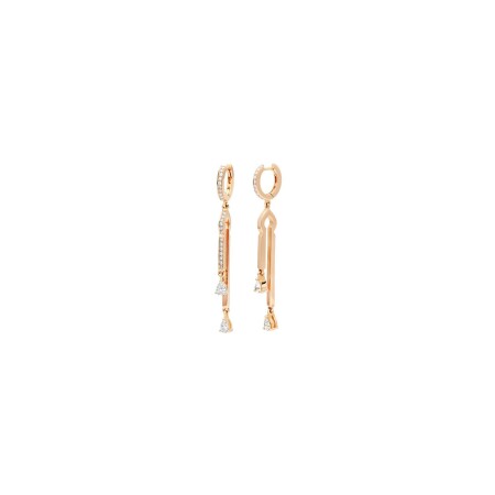 Tinmel earrings, rose gold and diamonds