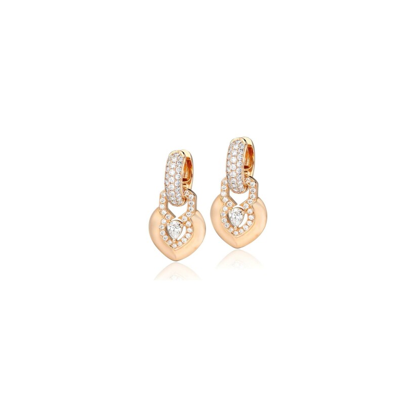 Tinmel earrings, rose gold and diamonds