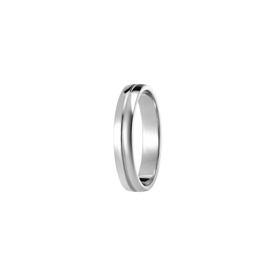 Alliance en or blanc et platine, 4mm