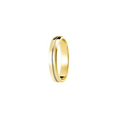 Alliance en or jaune et platine, 4mm