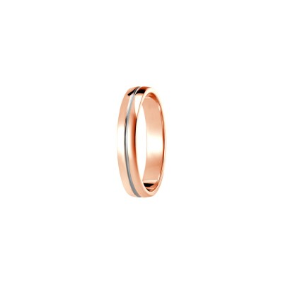 Alliance en or rose et platine, 4mm