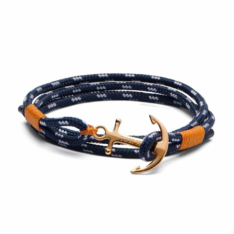 Bracelet Tom Hope 24K XS bleu, orange en plaqué or jaune