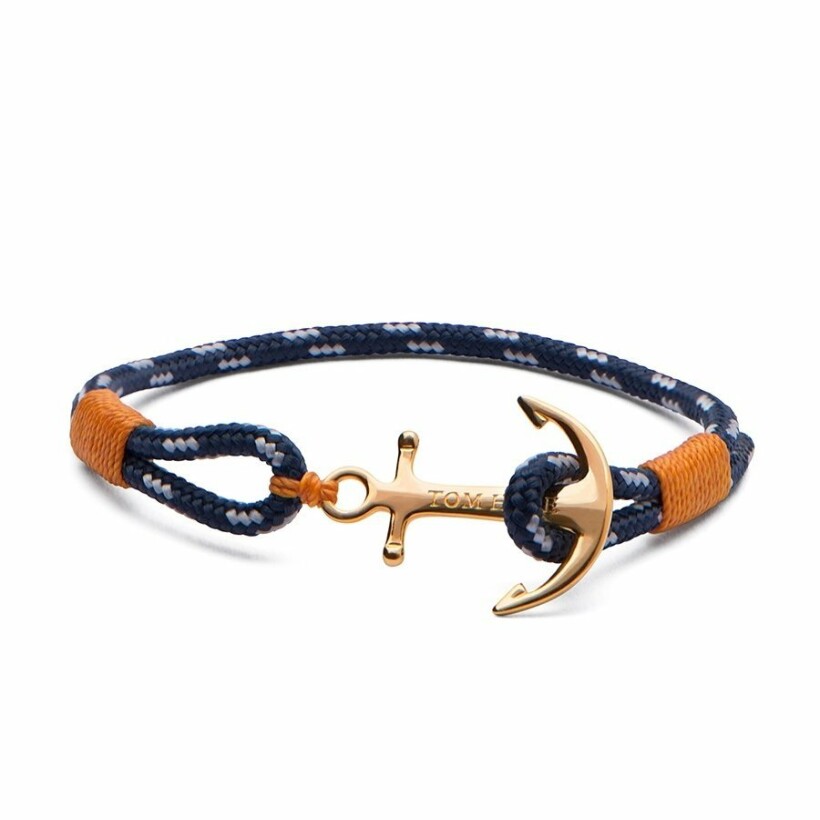 Bracelet Tom Hope 24K M bleu, orange en plaqué or jaune