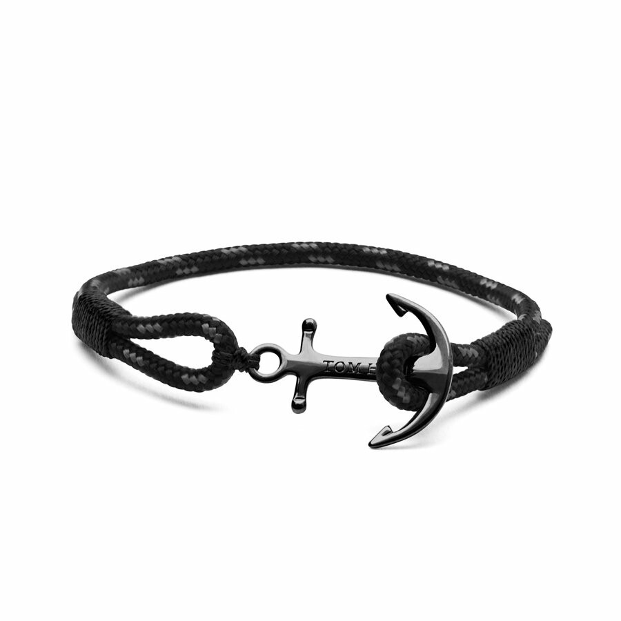 Bracelet Tom Hope Triple black one, ancre noir en argent taille XS