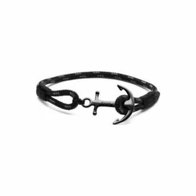 Bracelet Tom Hope Triple black one, ancre noir en argent taille S