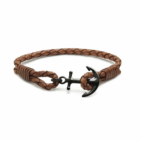 Bracelet Tom Hope Oxford black, ancre noire en acier, taille S