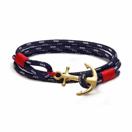 Bracelet Tom Hope 24k Atlantic triple, ancre laiton doré taille S