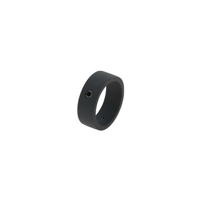 Bague solitaire Mano J en titane et diamant noir