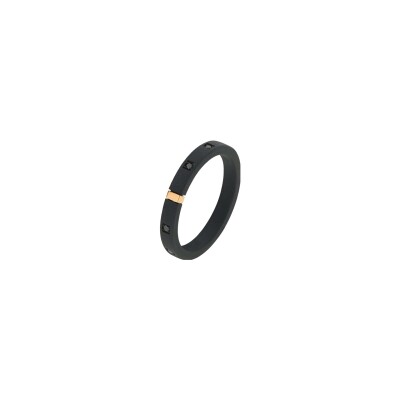 Bague Mano J en titane et diamants noirs