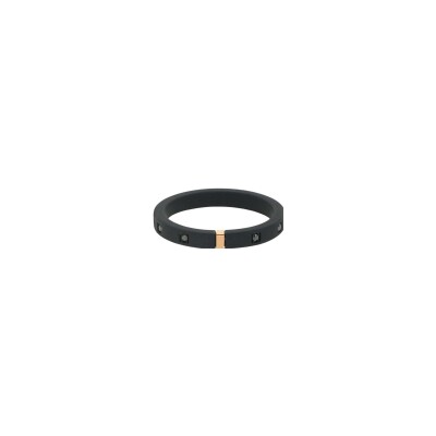 Bague Mano J en titane et diamants noirs