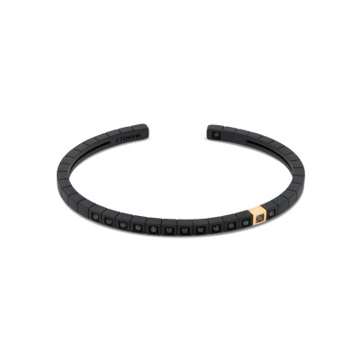 Bracelet Mano J en titane, or rouge et diamants noirs