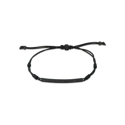 Bracelet Mano J en titane et diamants noirs