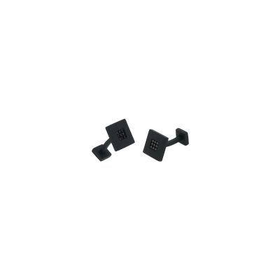 Bouton de manchettes Mano J en titane et diamants noirs